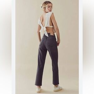 NWT Free People We The Free Pacifica Worn Black Straight Leg Jeans 31
